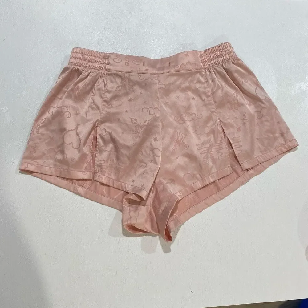 Savage X Fenty Pink Satin Pajama Shorts Y2K Coquette Lounge Small